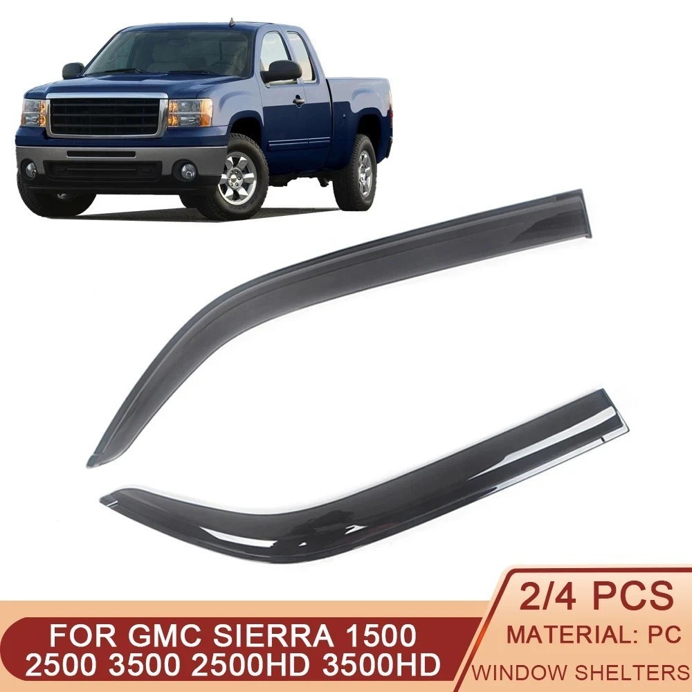 Para GMC Sierra 1500 2500 35001999-2023 Janela Lateral Defletores De Vento Viseiras Preto Guarda Chuva Viseira Da Porta 