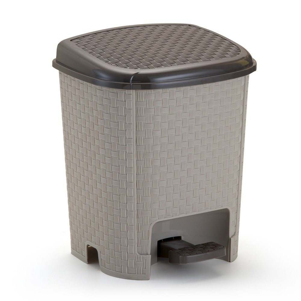 Lixeira 6 Litros Com Pedal Rattan Cozinha Banheiro Quarto, Monte Líbano