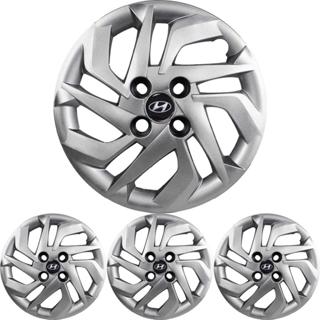 4 Calota HB20 Aro 14 Prata Metálico com Emblema em Oferta na Shopee