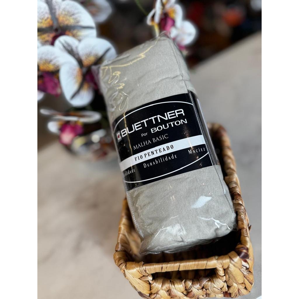 Lençol com Elástico e Fronhas Casal Queen Size Avulso Malha Penteada 100% Algodão Buettner Basic Verde suave