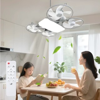 Ventilador de Teto  2 em 1- Silencioso com Luz LED Dimerizável – Design Dobrável, Elétrico e Moderno em Oferta na Shopee