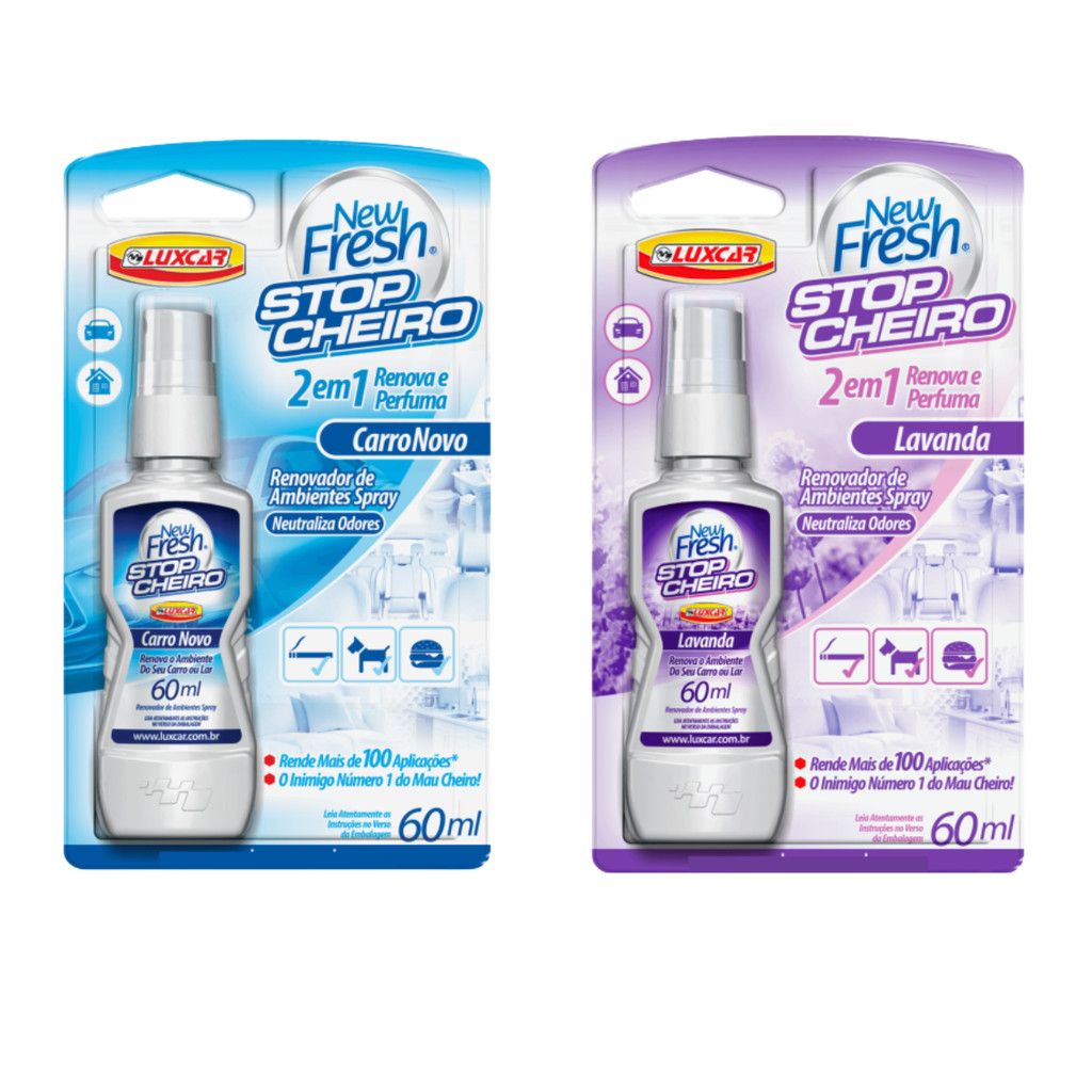 Aromatizante Luxcar P/ Carro Stop Cheiro Carro Novo 60ml Elimina Maus Cheiros e Refresca o Ambiente em Oferta na Shopee