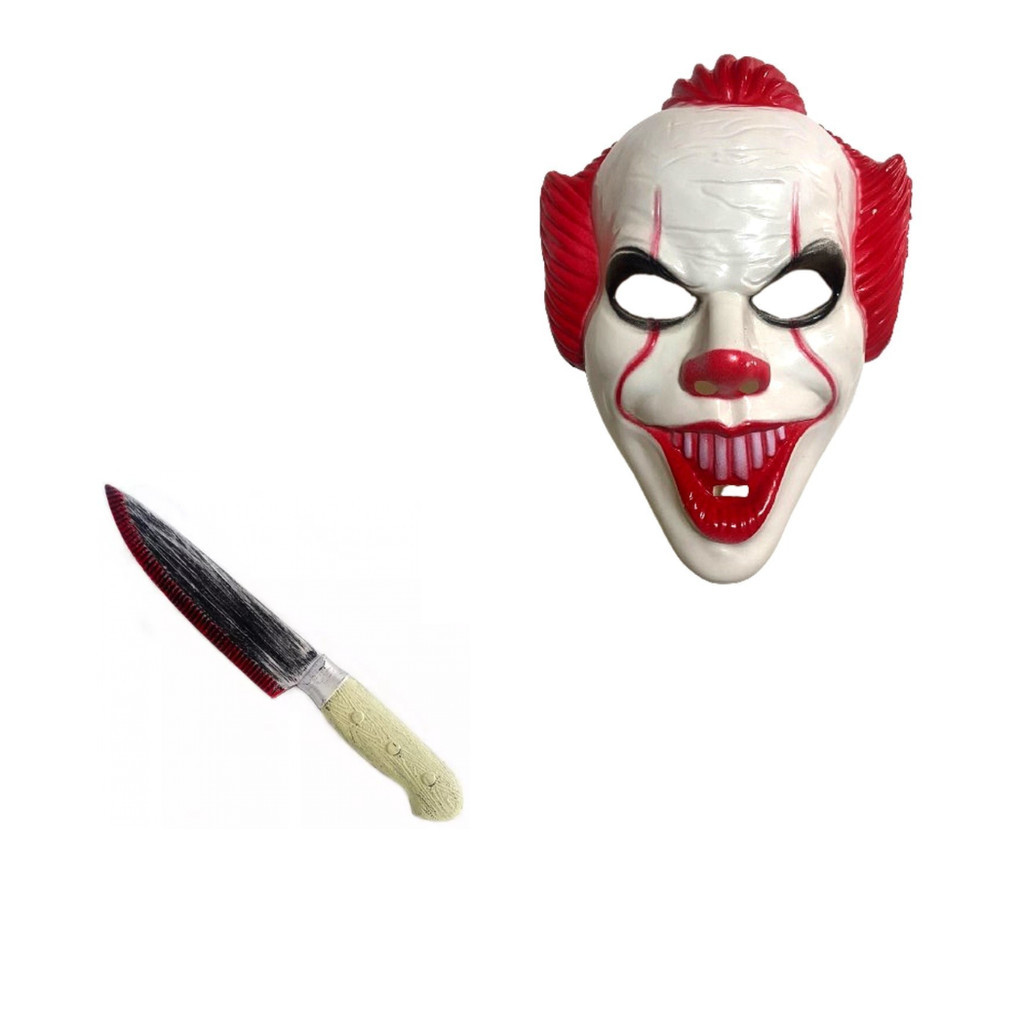 Máscara Do IT a Coisa! Pennywise Halloween Carnaval + FACA DE SANGUE
