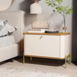 Cômoda Pequena Irondale Off White Nature Dourado