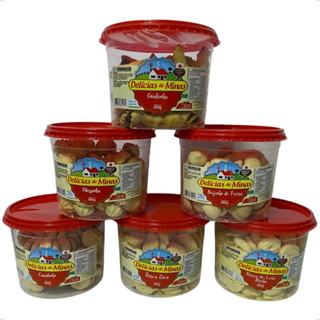 12 Potes de Biscoitos Amanteigados Mineiros  Delícias de Minas Sortidos de 400g em Oferta na Shopee