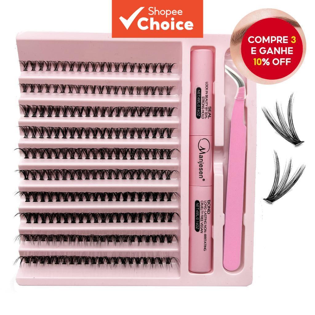 Natal Quente | Kit De Extensão De Cílios Diy Com Adesivo E Selador-Natural , Confortável , Fácil De Usar