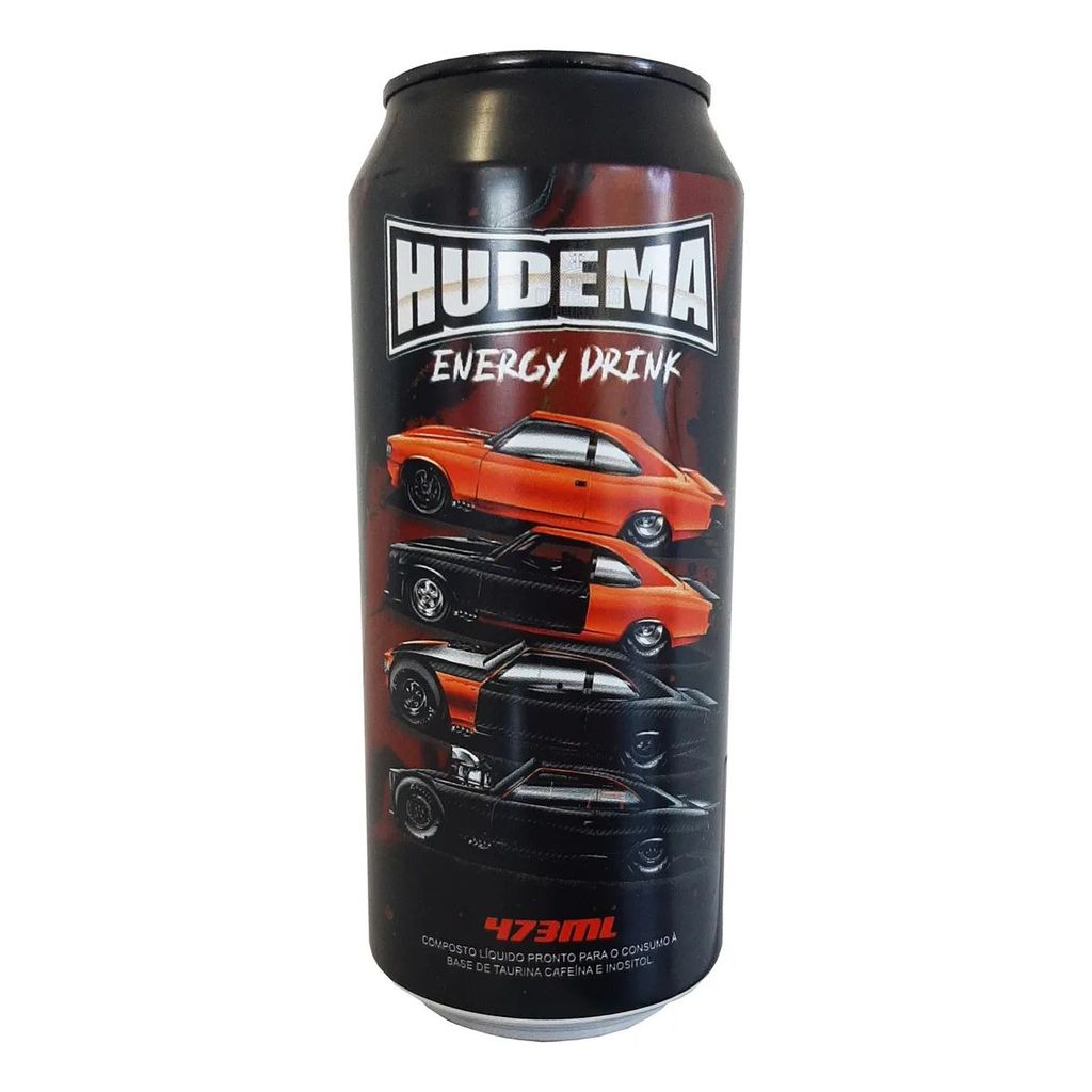 Energético Hudema Energy Drink 473 ml Edição Limitada Lata Black 4 Opalas
