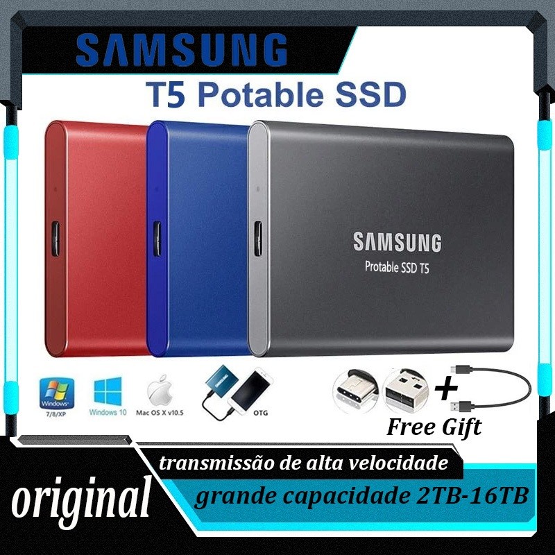 [Original💯] SAMSUNG T5 1TB-128TB Unidade SSD Externa De Estado Sólido Hd Portáti
