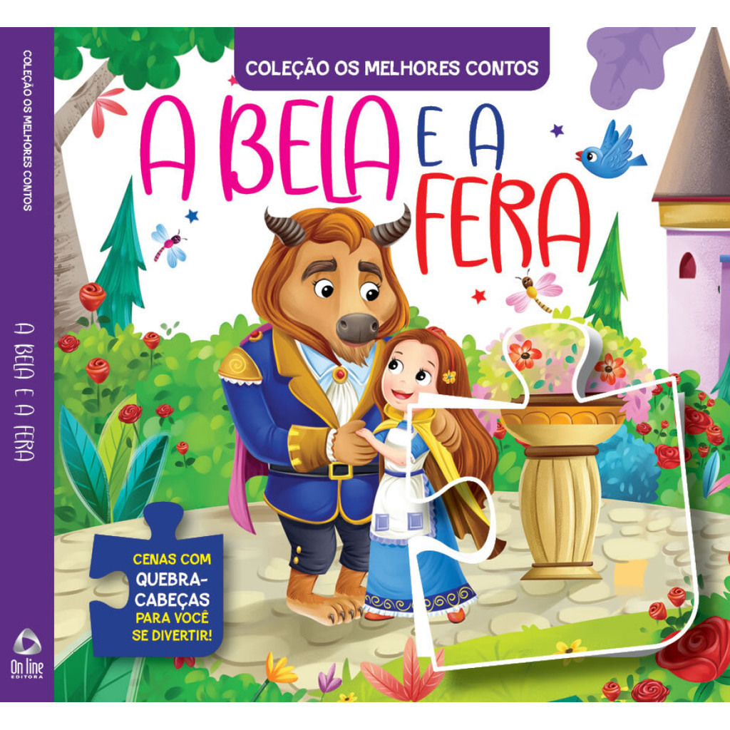 Coleção os melhores contos a bela e a fera livro quebracabeça