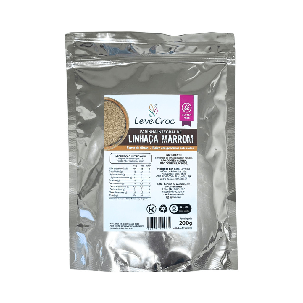 Farinha Integral de Linhaça Marrom 200g - Leve Croc