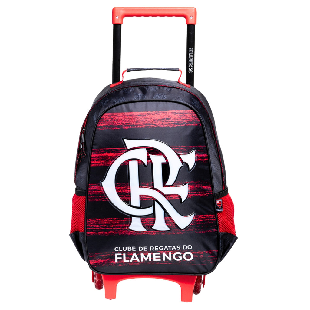 Mochila Escolar Rodas e Costas Reforçada Infantil Menino Futebol Time Flamengo Original 16358 em Oferta na Shopee