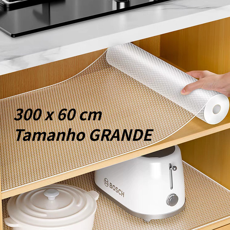 Forro Antiderrapante Para Armário, Gaveta, Geladeira E Guarda Roupas - Transparente Anjin Bazar