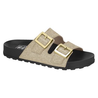 Chinelo Feminino Birken Sandália Flat Slide Confortável Dia a Dia Brilho Estiloso Moleca Original em Oferta na Shopee