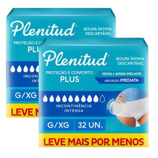 Kit 2 Roupa Íntima Plenitud Plus Unissex Tamanho G/XG 32 Unidades Descartáveis em Oferta na Shopee