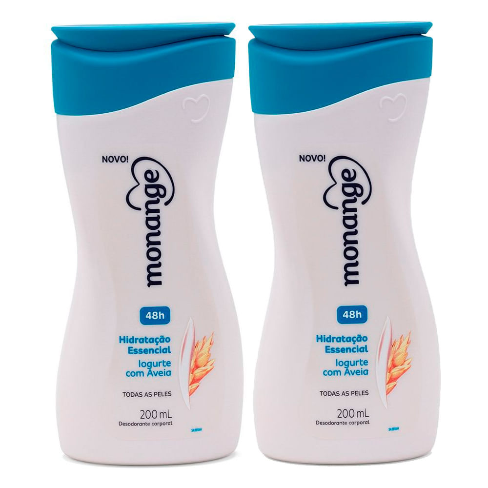 Kit 2 Hidratante Desodorante Monange Hidratação Nutritiva Iogurte com Aveia 200ml
