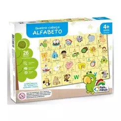 Quebra-Cabeça Alfabeto Em Madeira 26 Peças Pais e Filhos - 7322-1