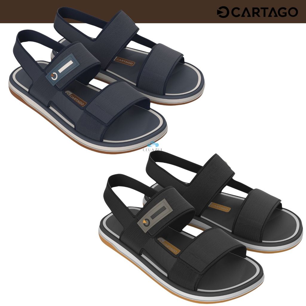 Sandália Cartago Malaga Sport Masculina Adulto Tiras Ajustáveis Velcro Conforto Original em Oferta na Shopee