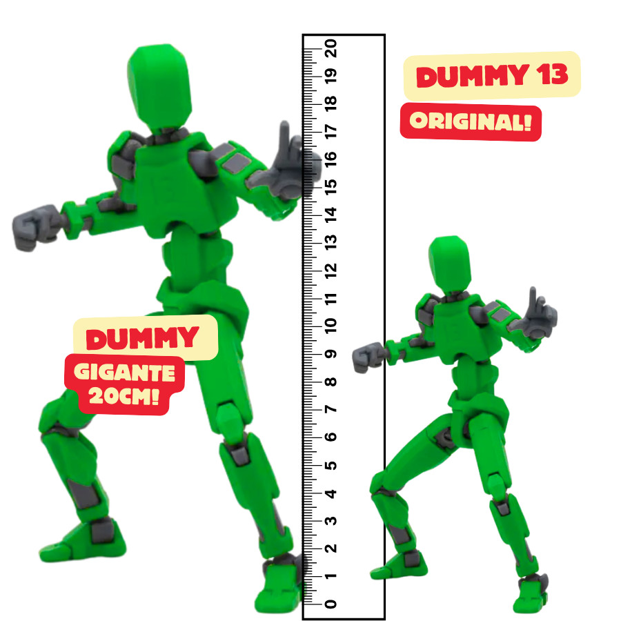 Dumy 13 articulado GRANDE ou ORIGINAL boneco VERDE