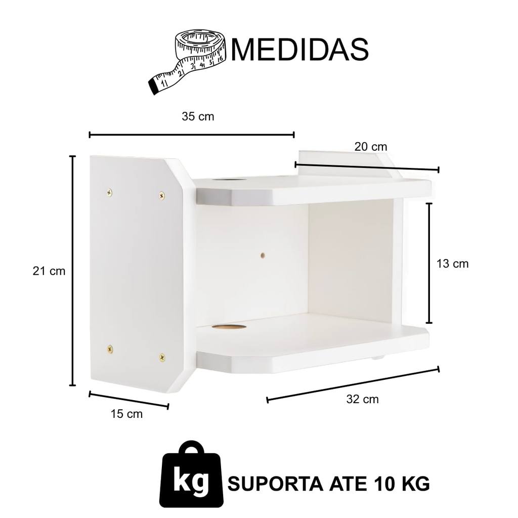 Suporte de Parede MDF Para Video Games X-BOX 360 X-BOX ONE PS3 PS4 PS5 Alta qualidade e Resistencia Suporta ate 10kg