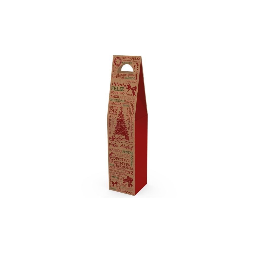 1 Embalagem para Garrafas de Vinho ou Champanhe Estampada Caixa Envelope Para Presentear Tema Natal