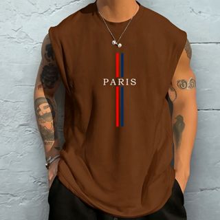 Camisetão Regata Oversized Larga Paris Despojada Casual Treino Sem Mangas Moda Verão Masculina em Oferta na Shopee