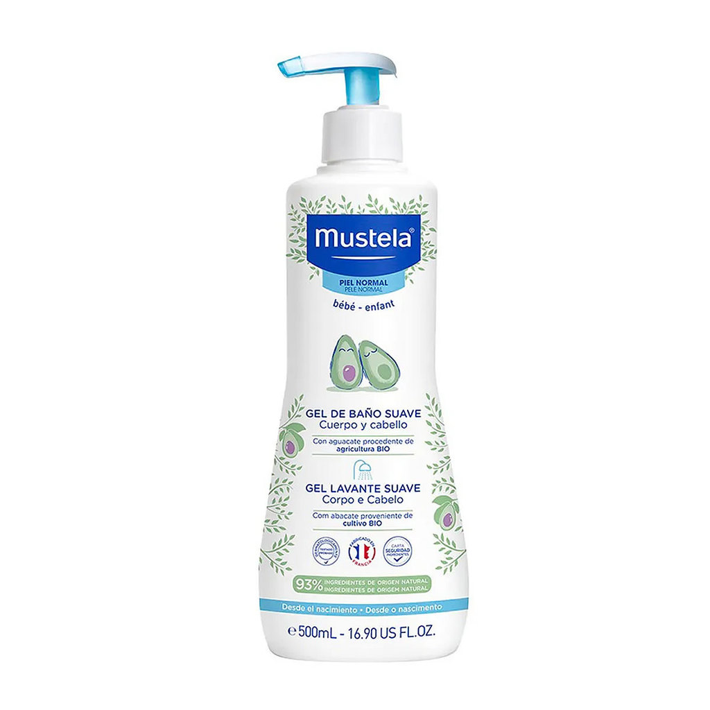 Detalhes do Gel Lavante Suave Mustela Bebê Corpo e Cabelo 500ml