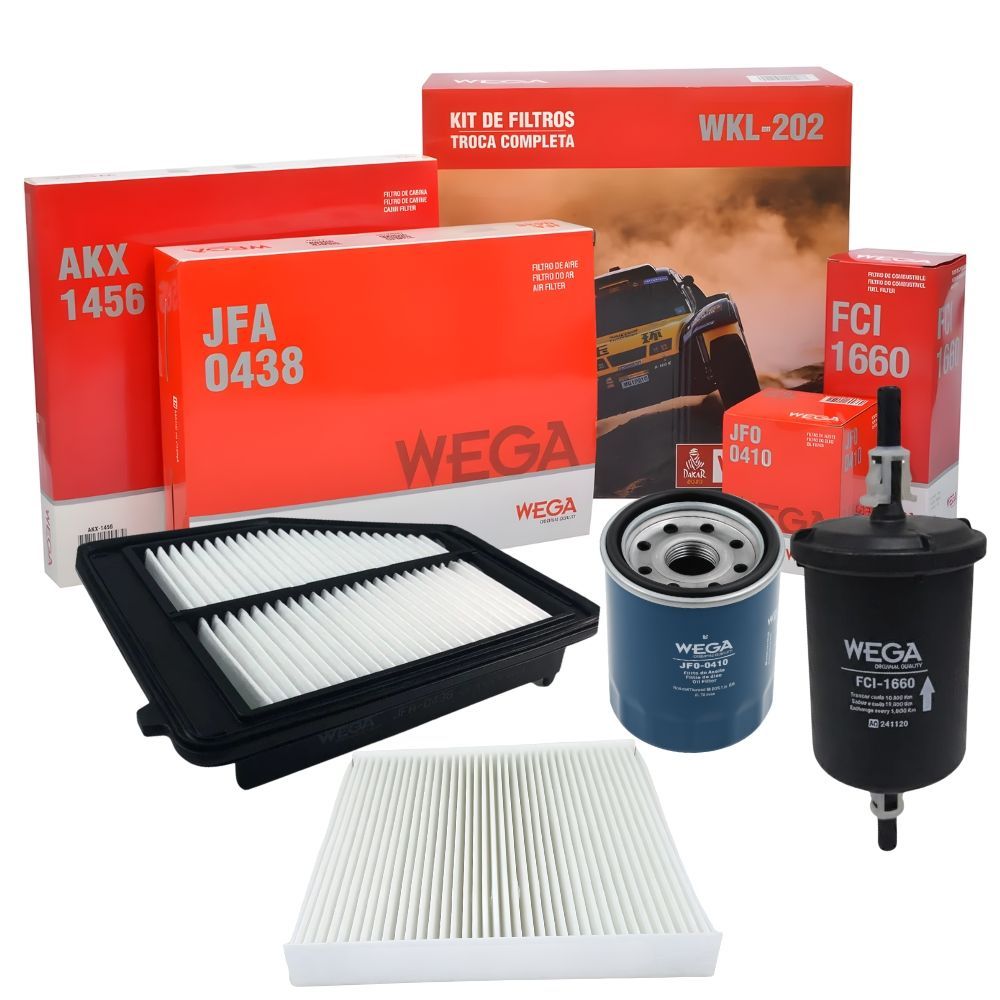 Kit Revisão Filtros Civic 2.0 G9 2013 2014 2015 2016 2017 Original Wega