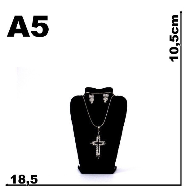 Expositor Brinco Colar Joia Bijuteria Modelo Veludo Busto Mini A5 em Oferta na Shopee