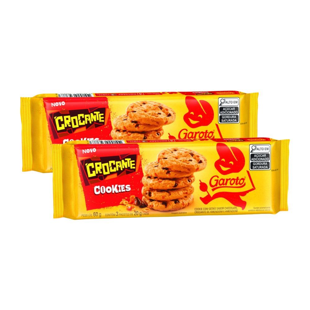 Kit 2 Cookies Garoto Crocrante 60g