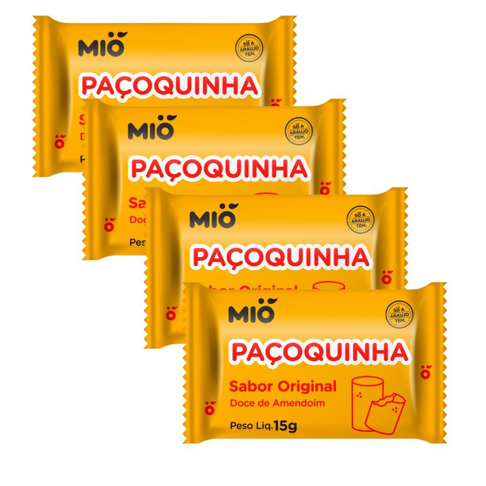 Kit 4 Pacoquinha Rolha Mió Sabor Original 15g em Oferta na Shopee