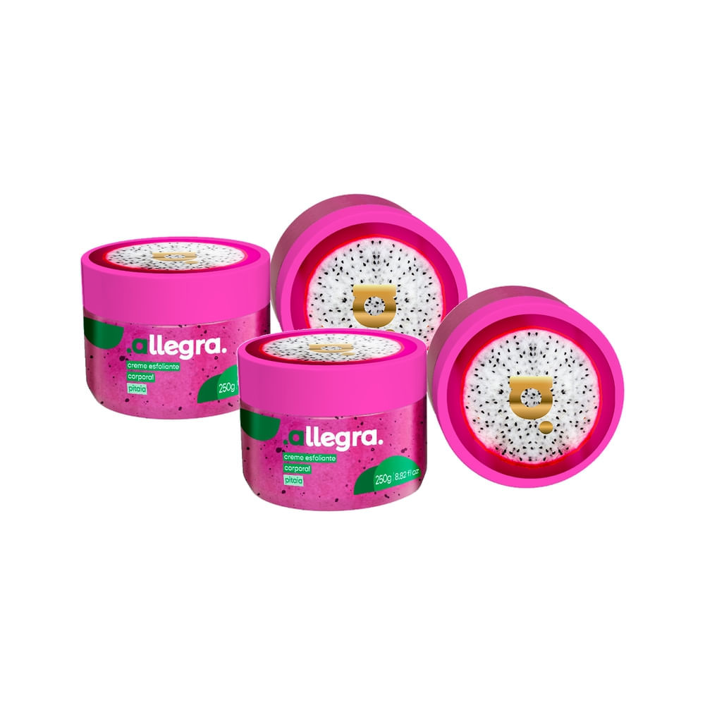 Kit 2 Creme Esfoliante Corporal Allegra Pitaia 250g em Oferta na Shopee