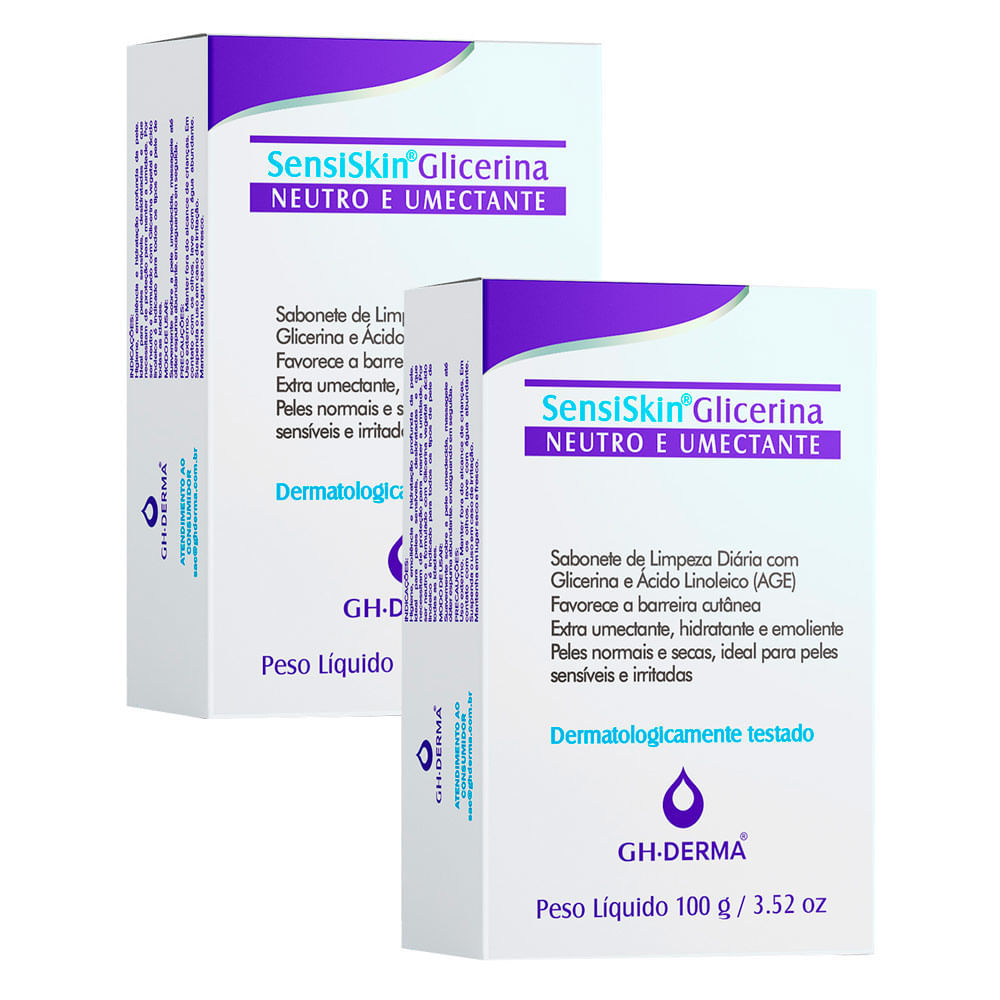 Kit 2 Sabonete em Barra GH SensiSkin Glicerina Neutro e Umectante 100g em Oferta na Shopee
