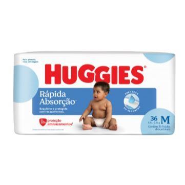 Fralda descartável Huggies Rápida Absorção Tamanho M 36 fraldas Carinho
