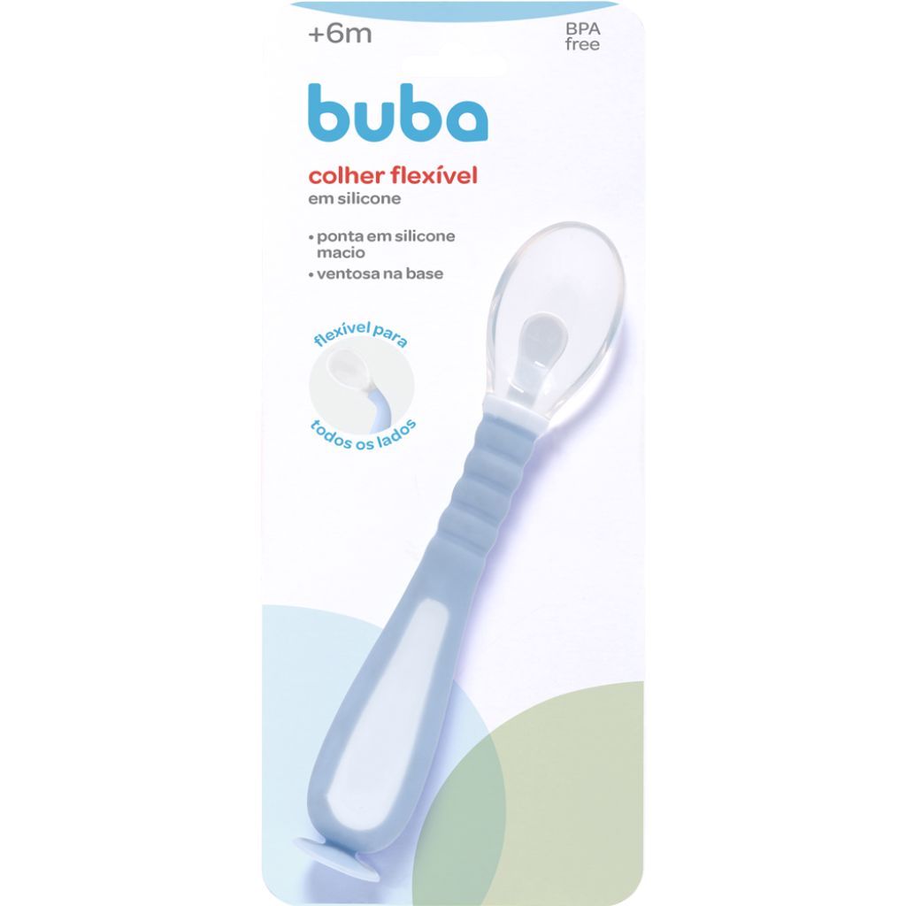 Detalhes do Colher Infantil Em Silicone Flexível Com Ventosa - Buba