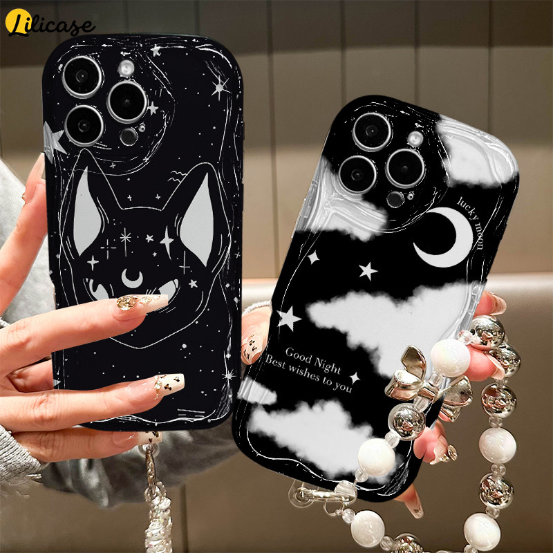 Capa Para MOTO G84 G54 G10 G14 G15 G22 G24 G34 G35 G53 G60 G75 EDGE 50 Ultra E13 E14 Gato Lua Estilo Feminino Caso De Te