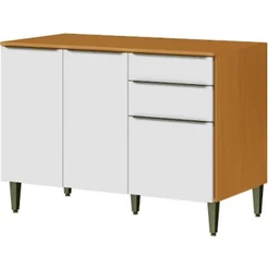 Balcão de Cozinha com Tampo 3 Portas 2 Gavetas 120cm
