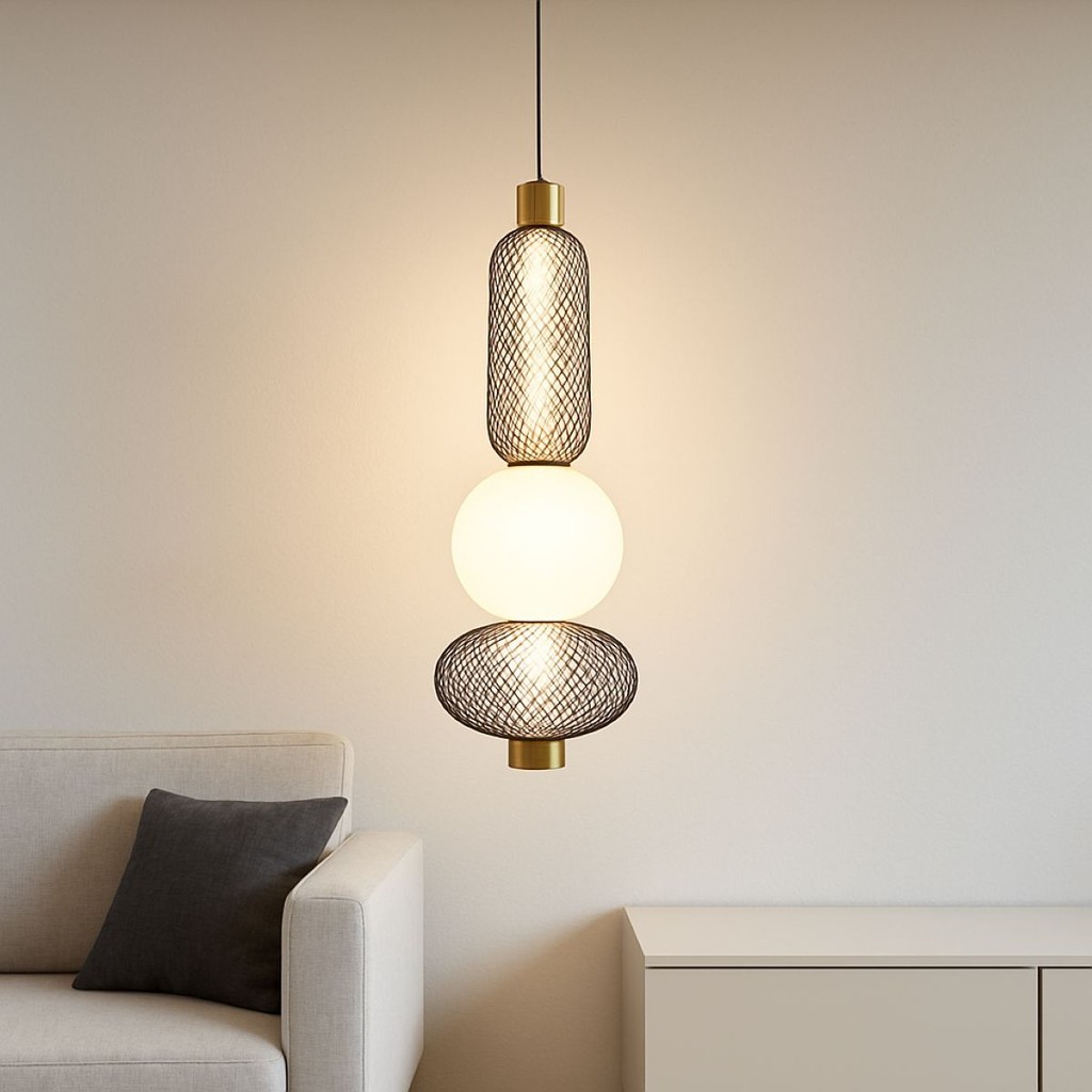 Luminária Pendente 12W Ajustável 3 Cores de Luz Moderna Sala Quarto Varanda