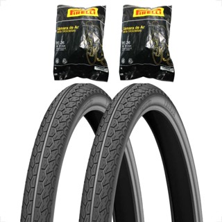 Par Pneu bicicleta Levorin Vereda aro 26 x 1.1 / 2x2 liso monark caloi poti + Par camara pirelli em Oferta na Shopee