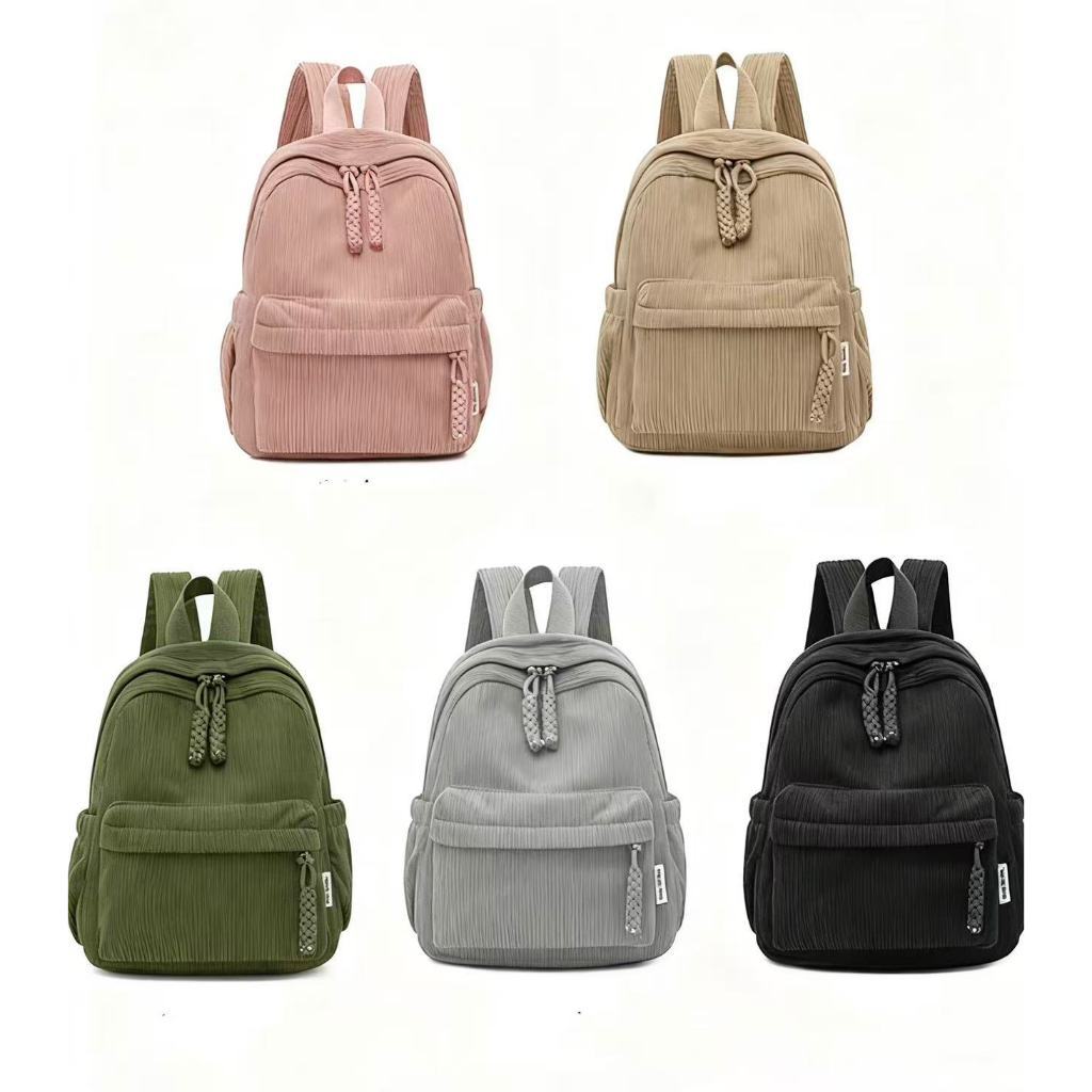 Mochila Veludo  Feminina Estilosa Cor  Com Zíper  6034--20 em Oferta na Shopee