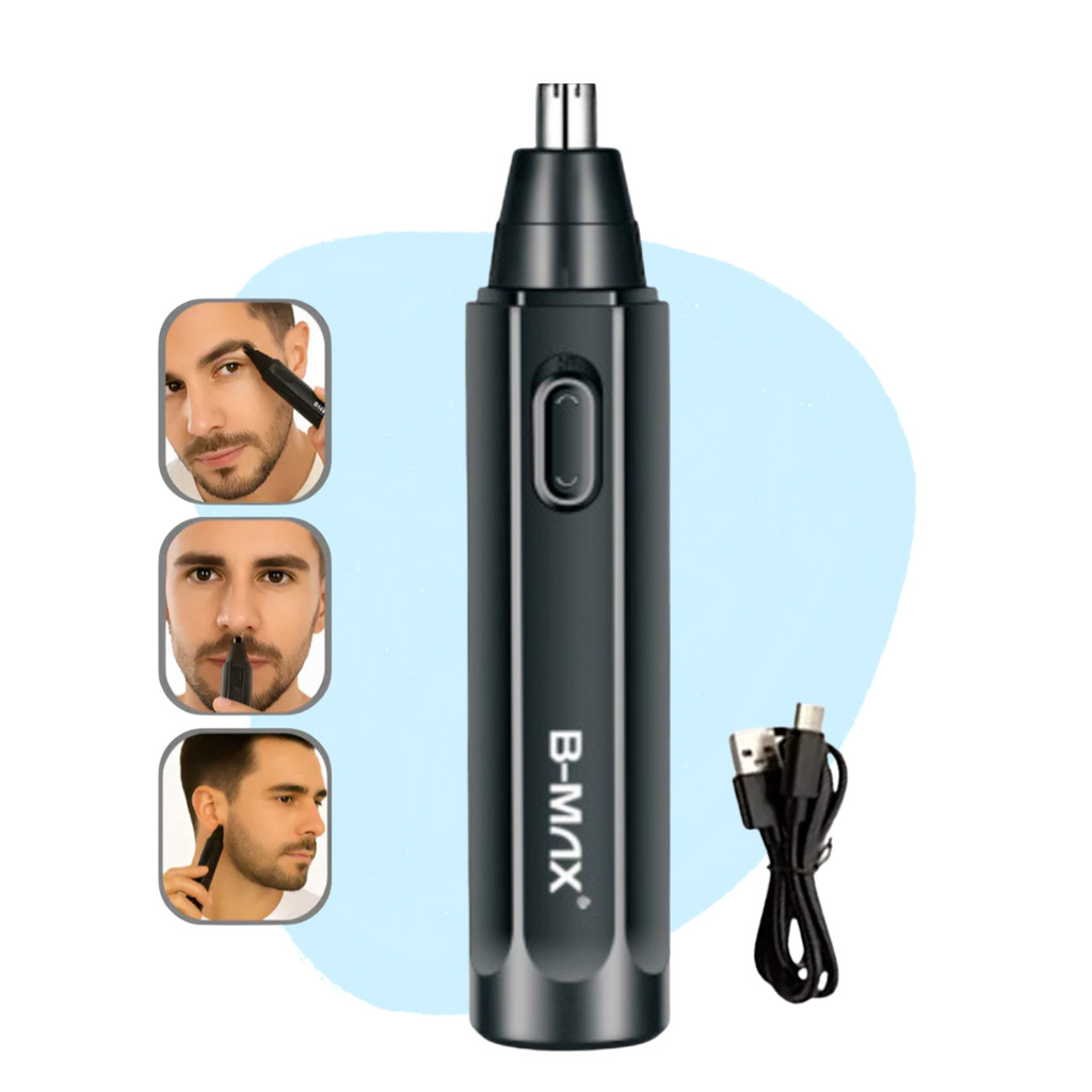 Aparador De Pelos Nariz Orelha e Sobrancelha Recarregável Usb Portátil Máquina Sem Fio Preto