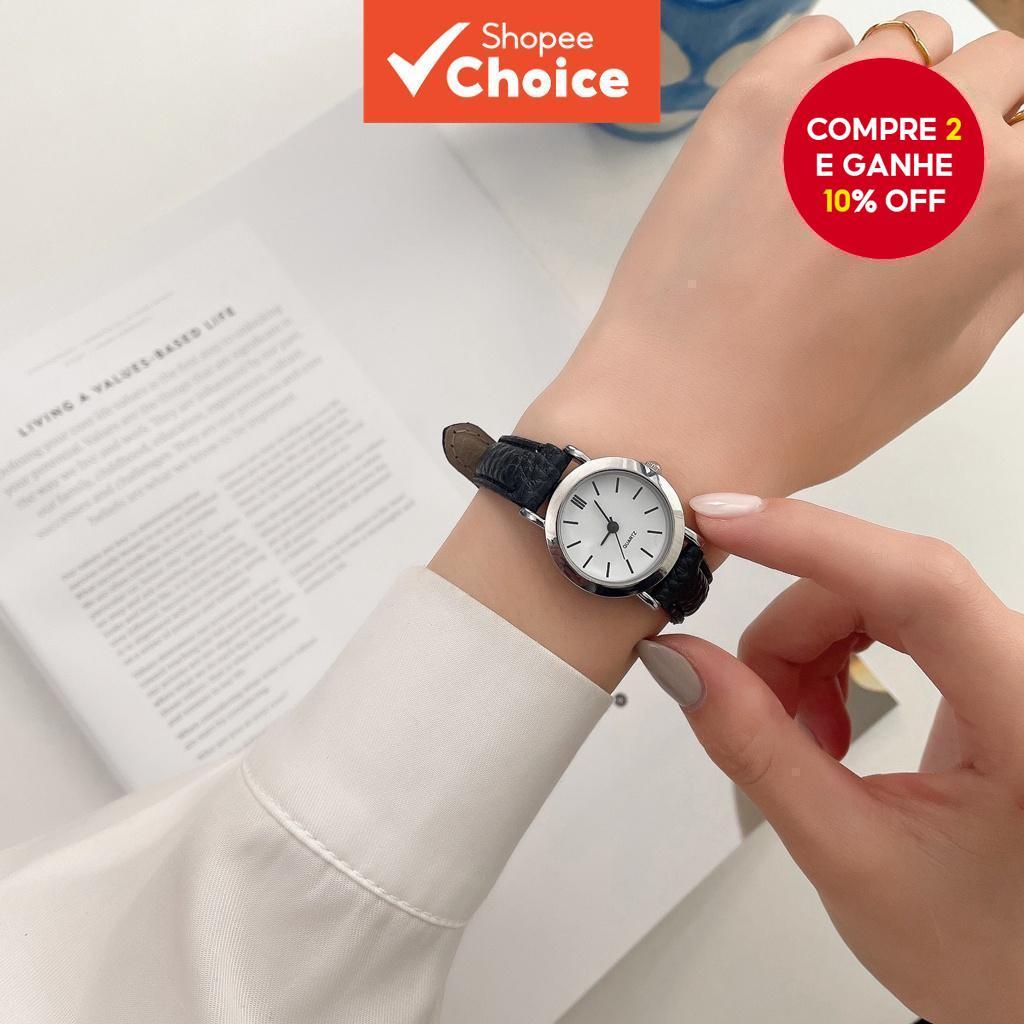 Novo relógio feminino coreano, relógio simples para senhoras, relógio retro para estudantes, relógio de quartzo com