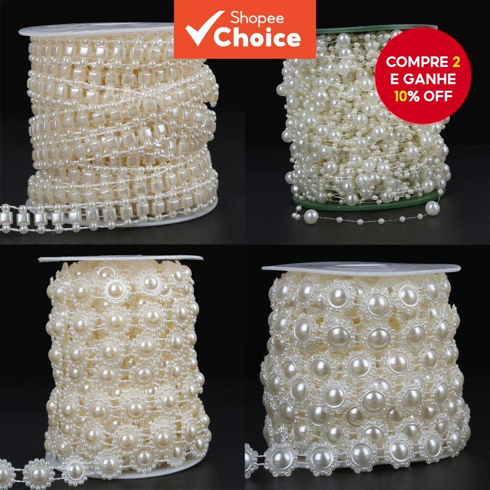 Nova corrente de pérolas de imitação ABS de 2 a 10 metros para decoração de festas de casamento, guirlandas de flores, em Oferta na Shopee