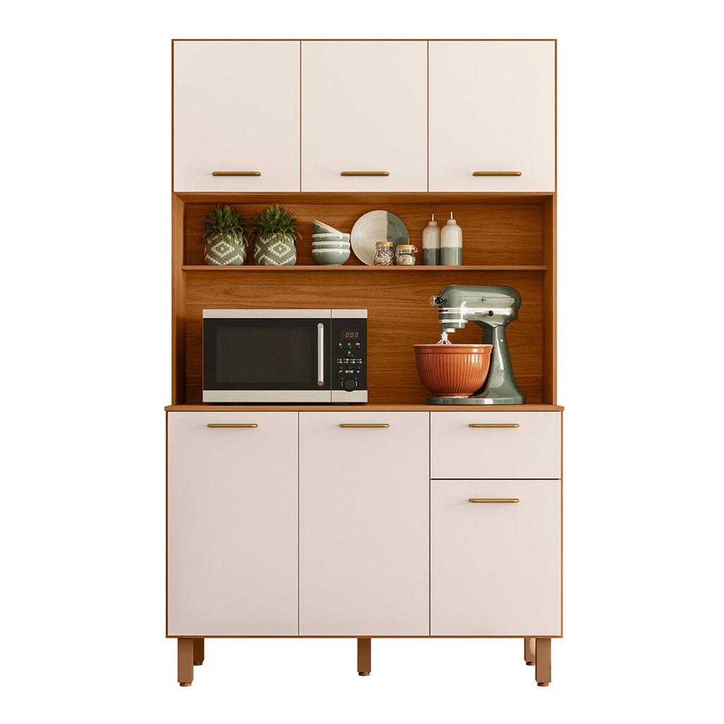 Armario de Cozinha Kit New Livia com 6 Portas e 1 Gaveta