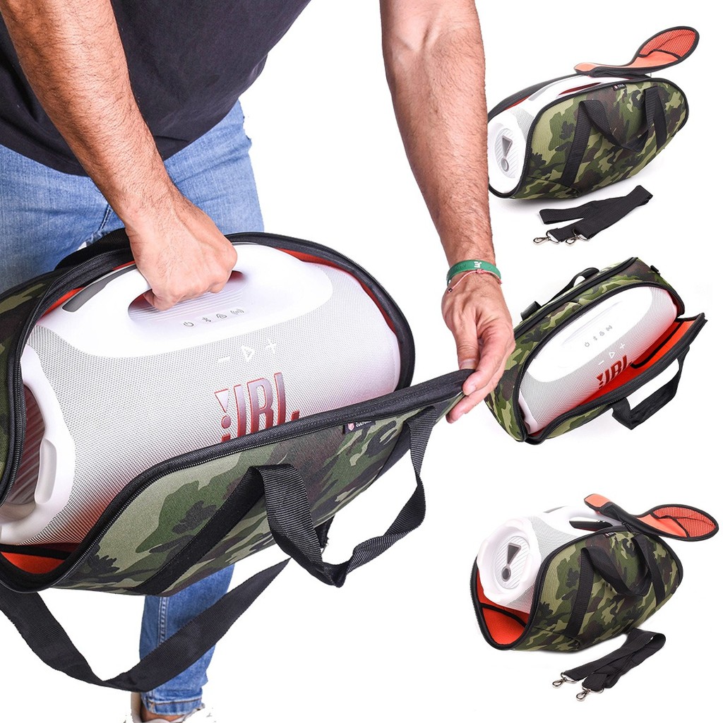 Case Bolsa Capa Camuflada Compatível Com Caixa Jbl Boombox 4 Anti Riscos Acolchoada Premium