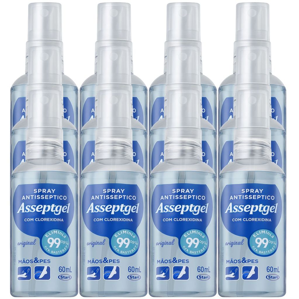 KIT 12 SPRAY ANTIS. ASSEPTGEL CLOREXIDINA ORIGINAL