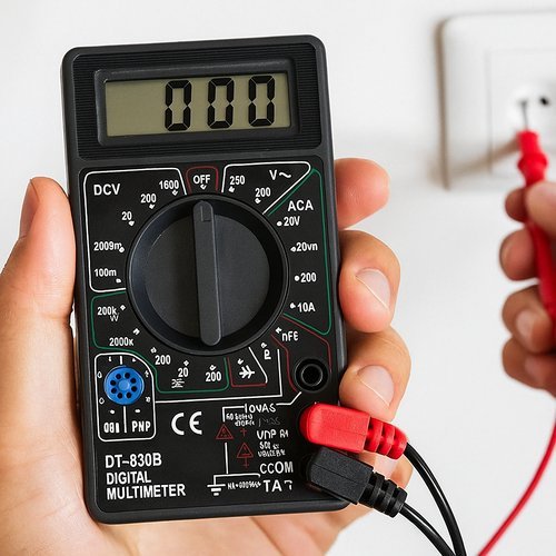 Multimetro Digital Portatil Medidor Eletrico Display Lcd Preto Precisao
