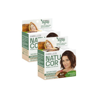 Kit 2 Tintura Pó Natucor Embelleze Chocolate 6.7 em Oferta na Shopee