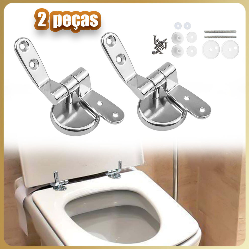 Kit 2 Dobradiça resistente para assento sanitário, suportes de dobradiça em liga de zinco com parafusos e porcas