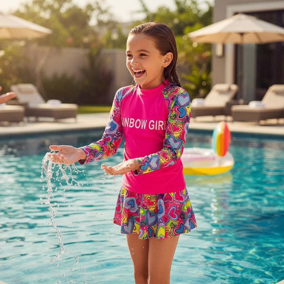 Kit Praia Feminino Biquini Infantil Juvenil Blusa Manga Longa Proteção UV+ e Short/Saia Moda Praia Verão em Oferta na Shopee