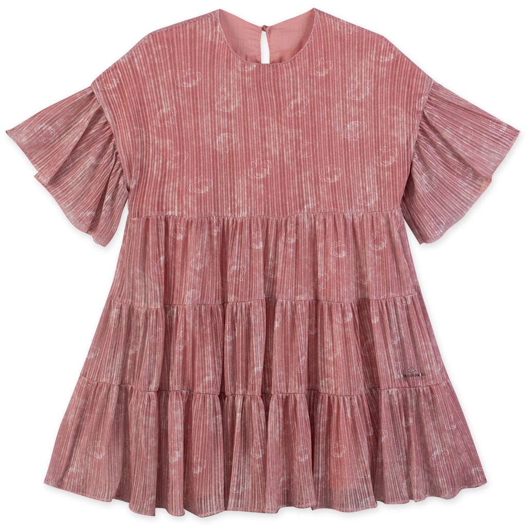 Vestido Manga Curta Tule Jade Infantil Feminino Lilica Ripilica